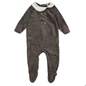 Kidichic Velour Double Breasted Baby One Piece